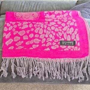 Pink and Gray Cashmere Scarf